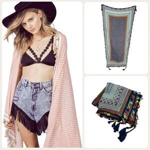 Lovestitch Rina Scarf – 100% Cotton Boho Tassel Wrap in Multicolor | One Size